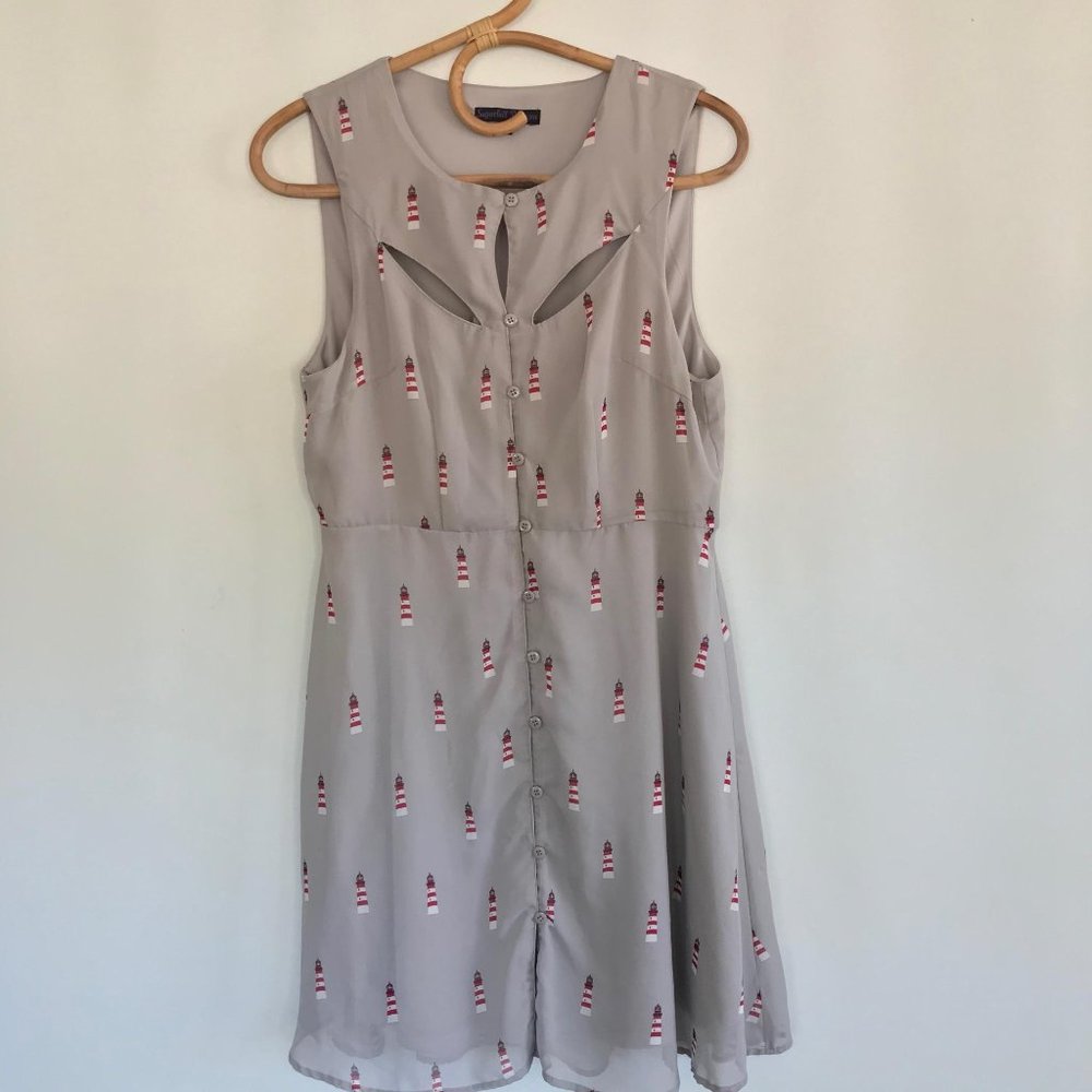 Sugarhill Boutique Gray Lighthouse Dress Size Med